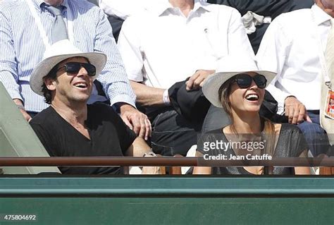 Patrick Bruel and his girlfriend Caroline Nielsen attend the French .